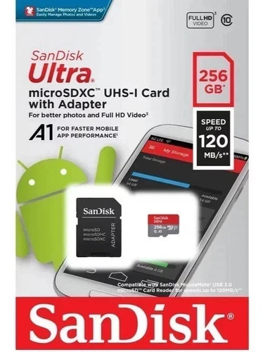 Sandisk ultra 256gb micro - sandisk,